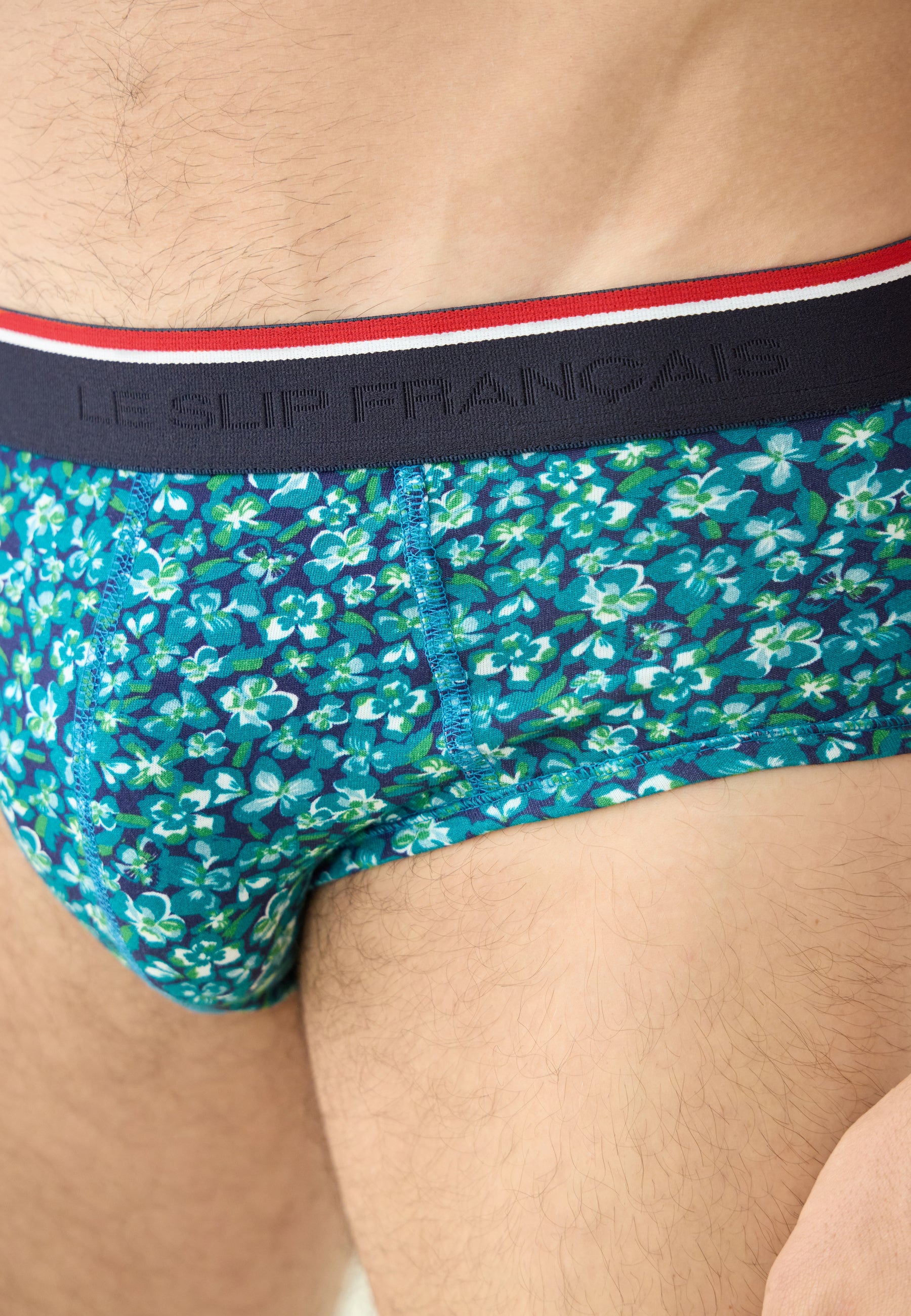 Mint Green Floral Print Cotton Briefs - Terrible Hibiscus Mint Green