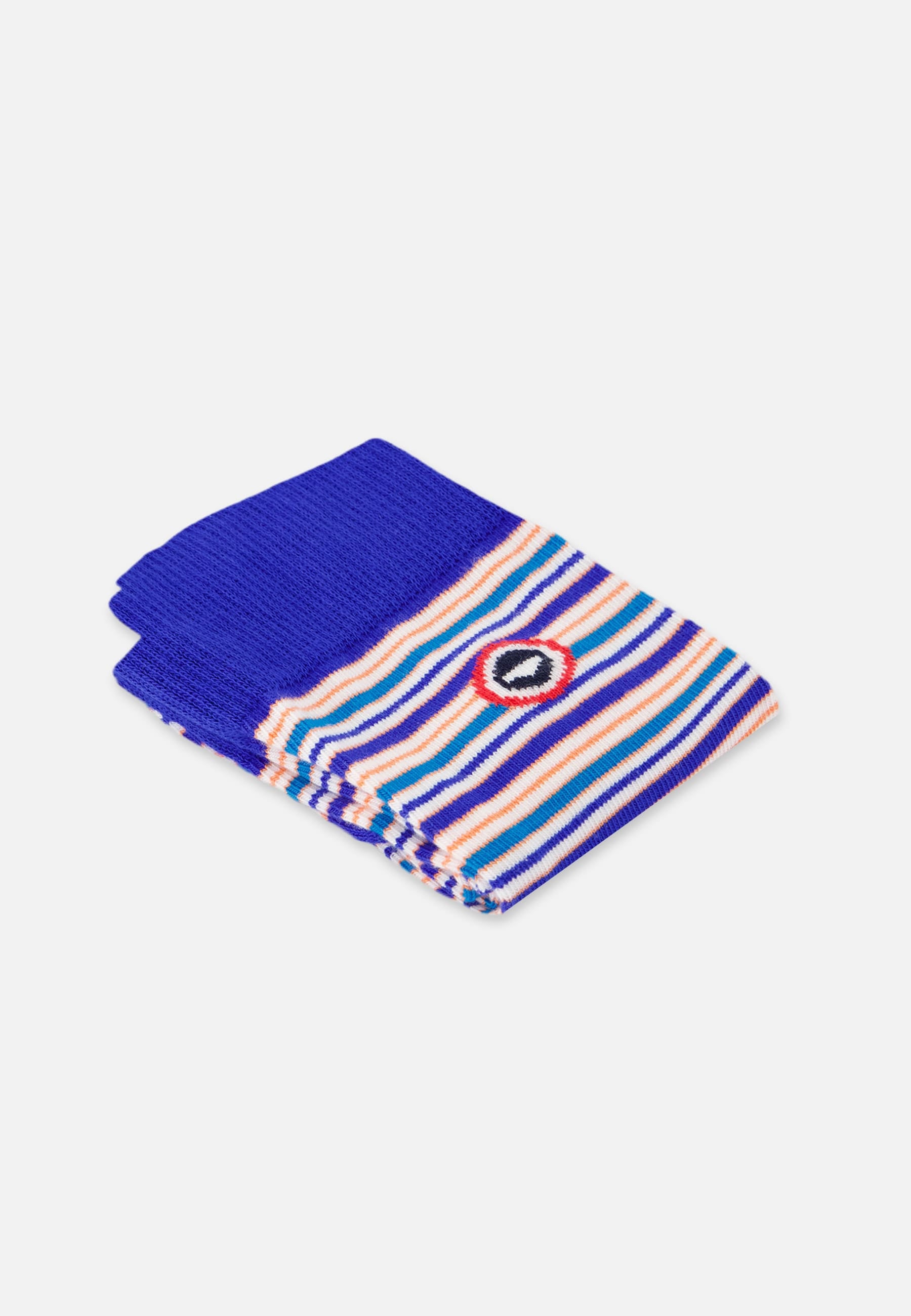 Mid-calf blue striped socks - Lucas Mattress Stripe Ocean Blue