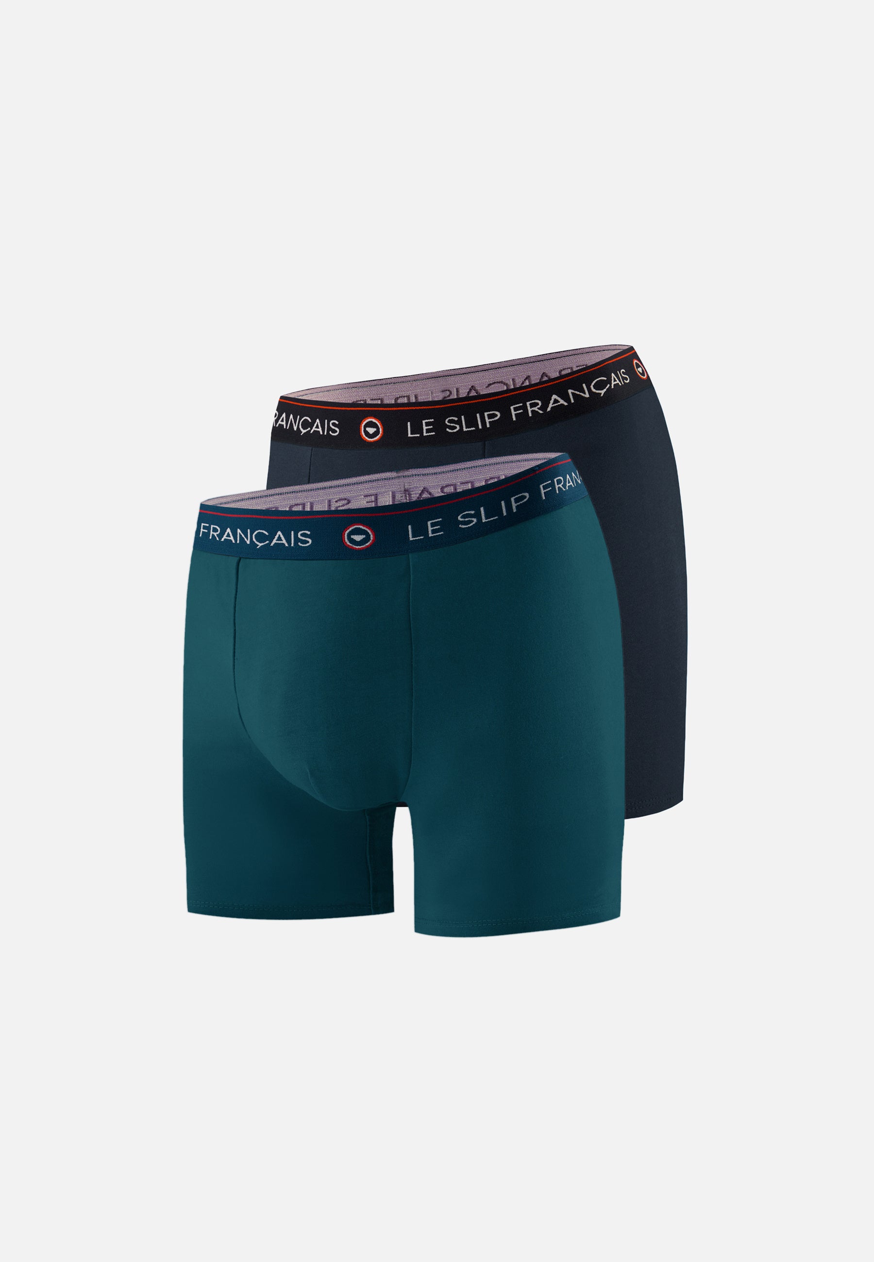 Lot de 2 boxers longs en coton - Boxers Longs Marine Bleu Canard