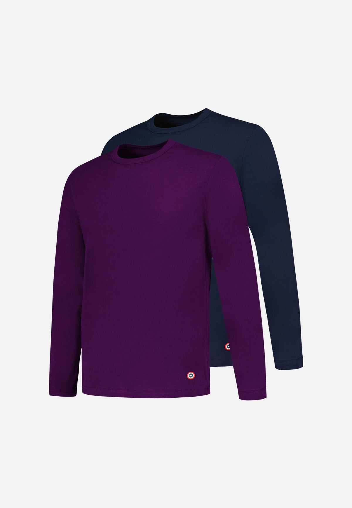 Lot de 2 t-shirts manches longues en coton - T-shirts manches longues Violet Marine