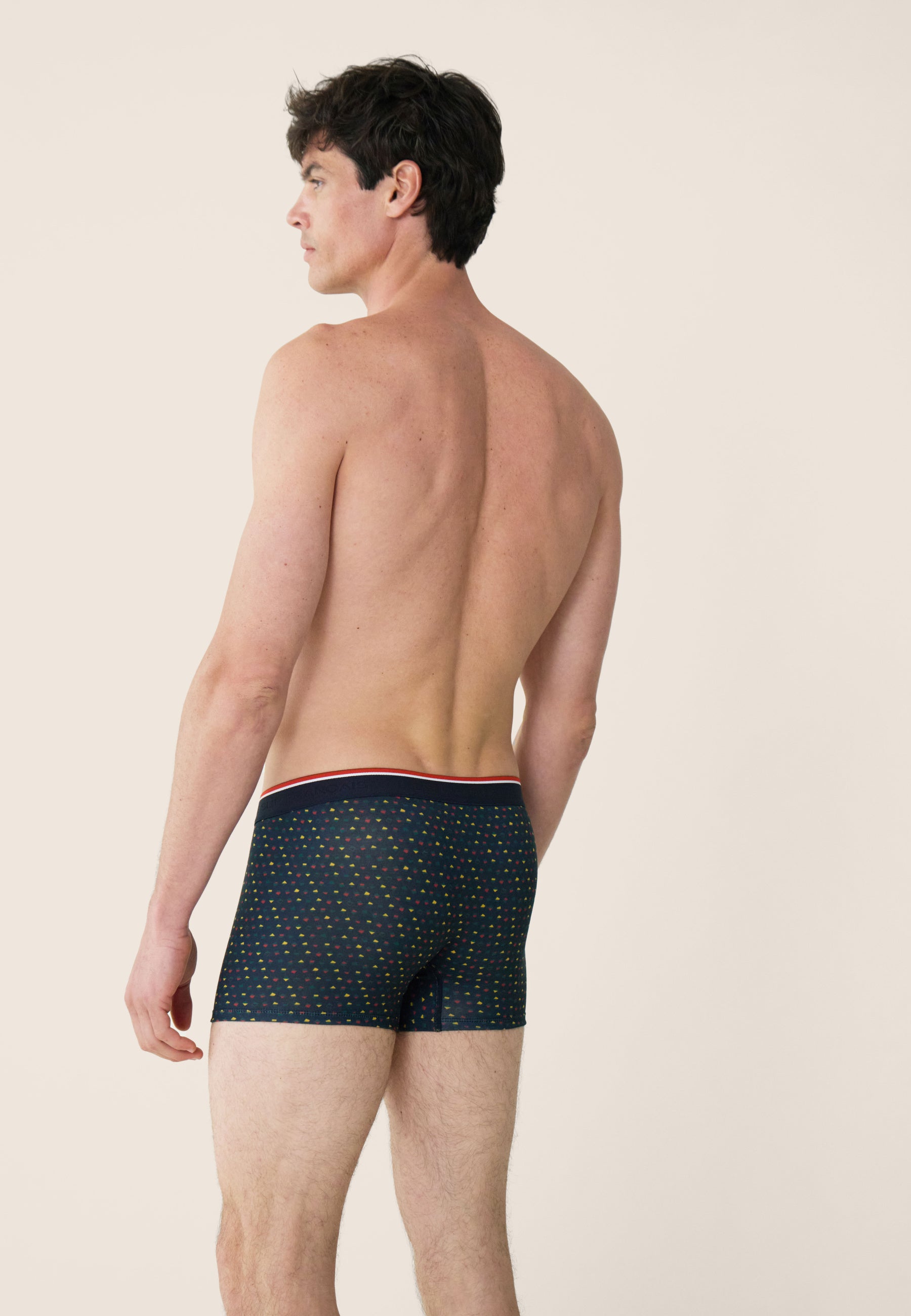 Fir green boxer shorts with geometric print - Marius Petits Carres Vert Sapin