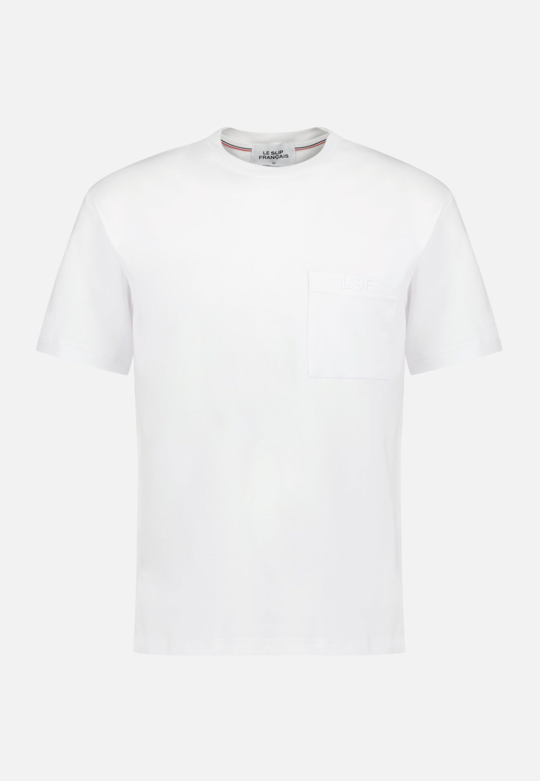 T-shirt homme blanc avec poche poitrine en coton - Sasha Blanc