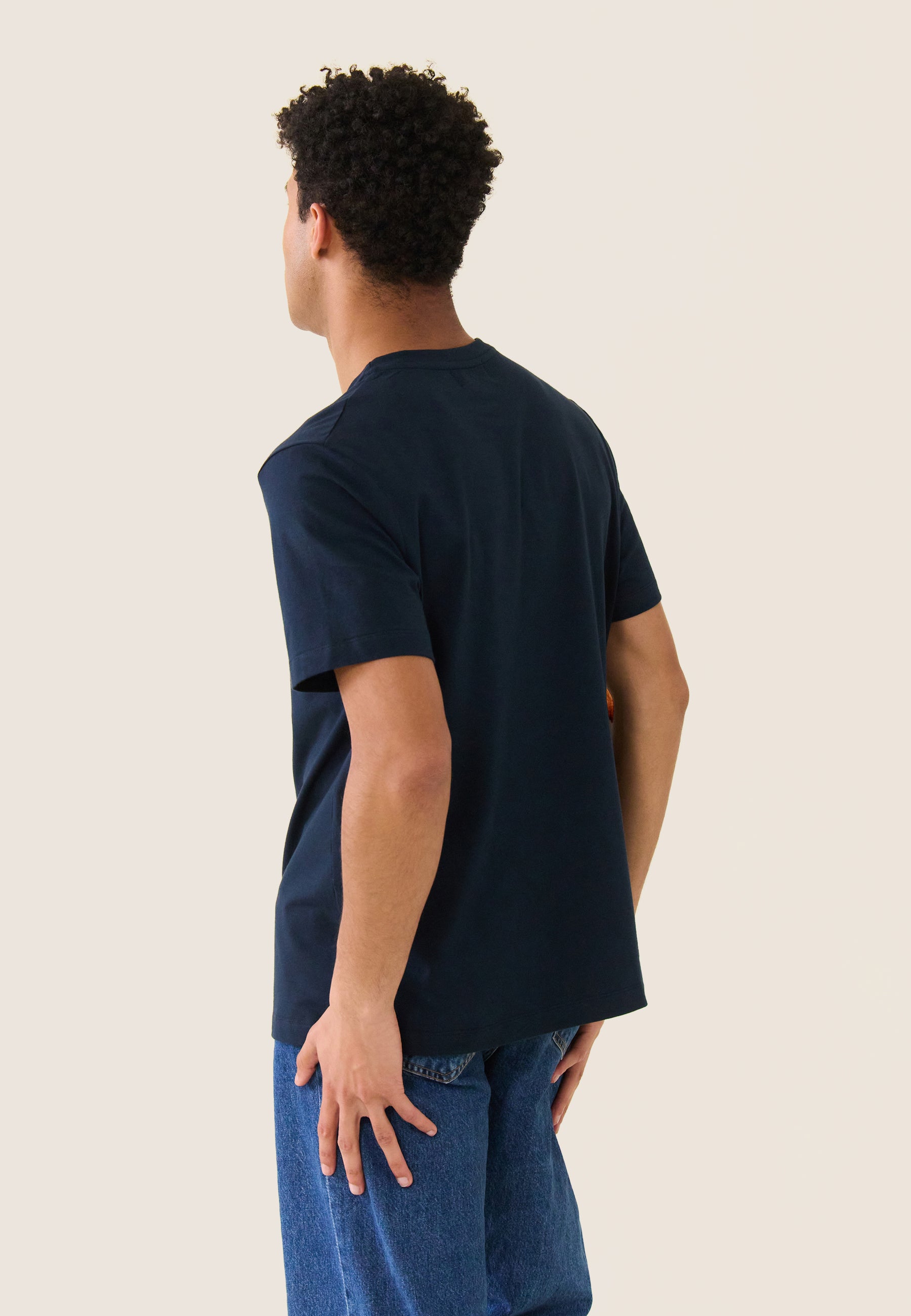 T-shirt mixte col rond en coton - Jean-P Marine