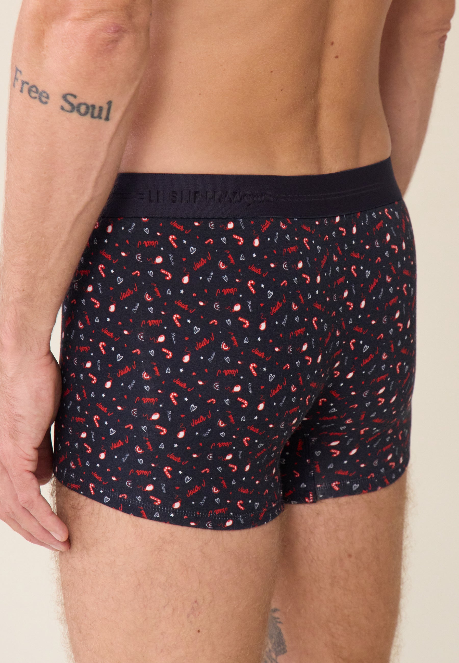 Cotton boxer shorts - Marius D-Day print