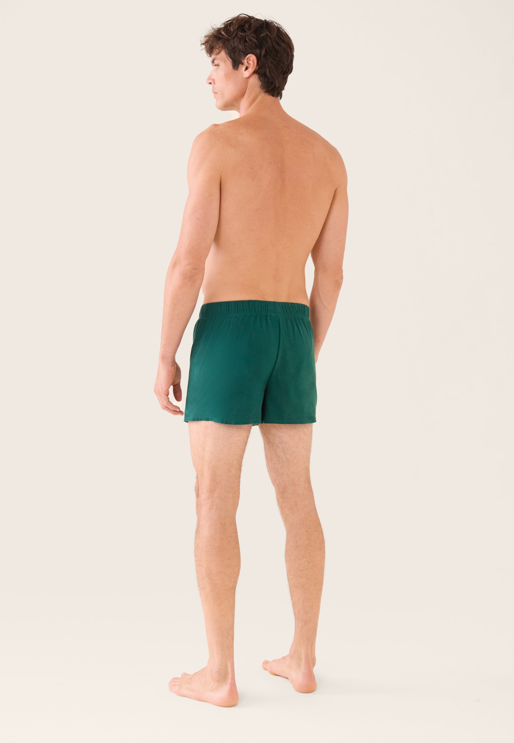 Pine green cotton jersey boxer shorts - Fredo Pine Green