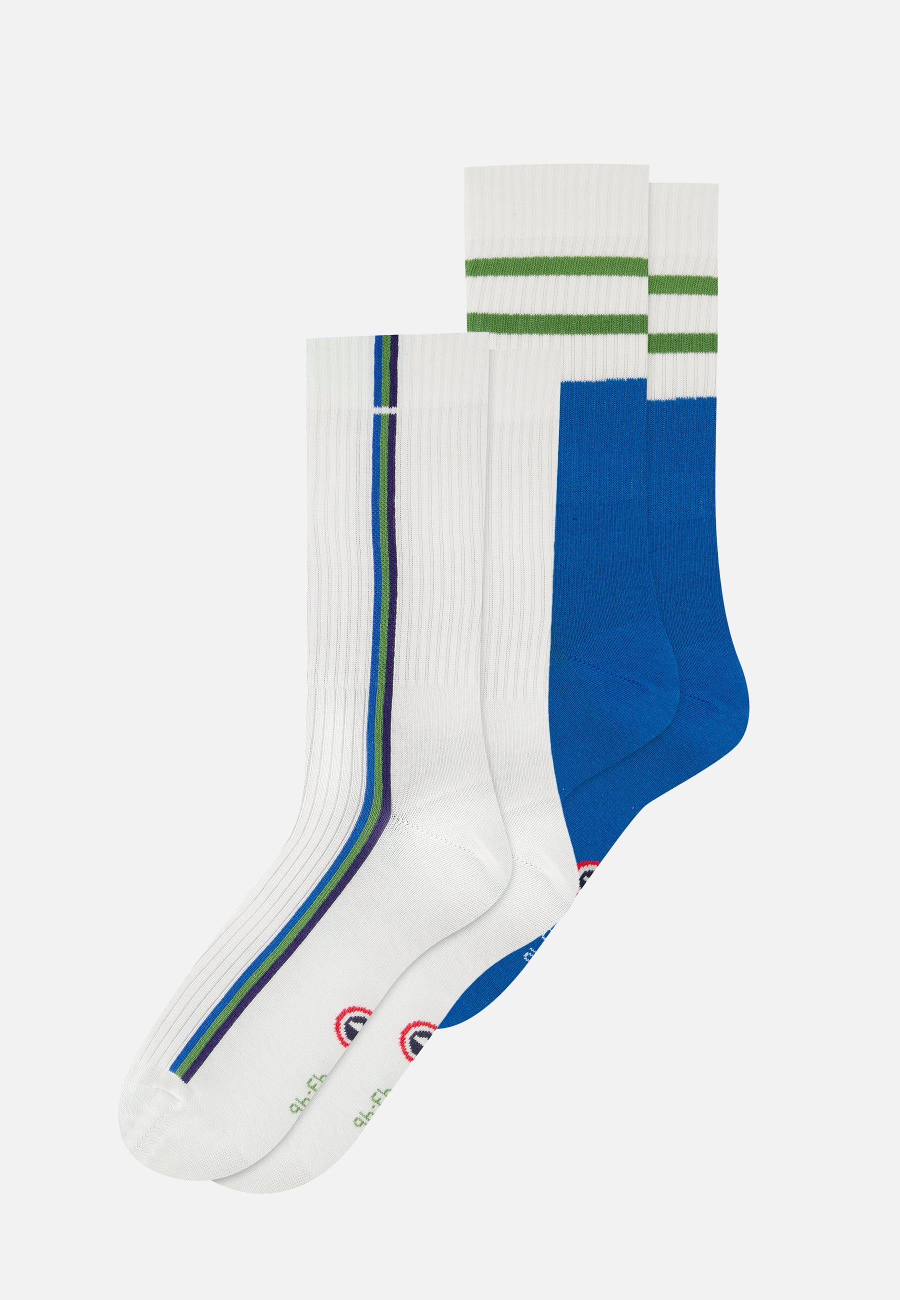 Pack of 2 mid-calf cotton socks - Mint Bloc Mint Line socks