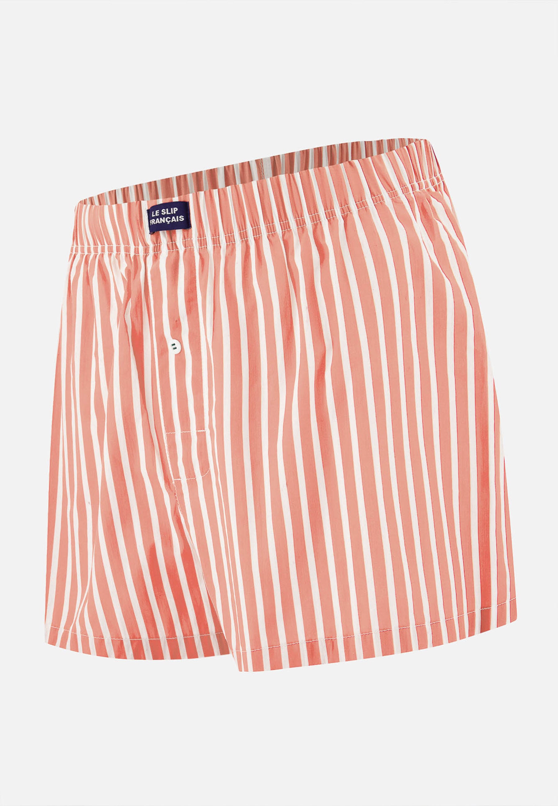 Orange striped cotton boxer shorts - Jacques Sens Pure Orange