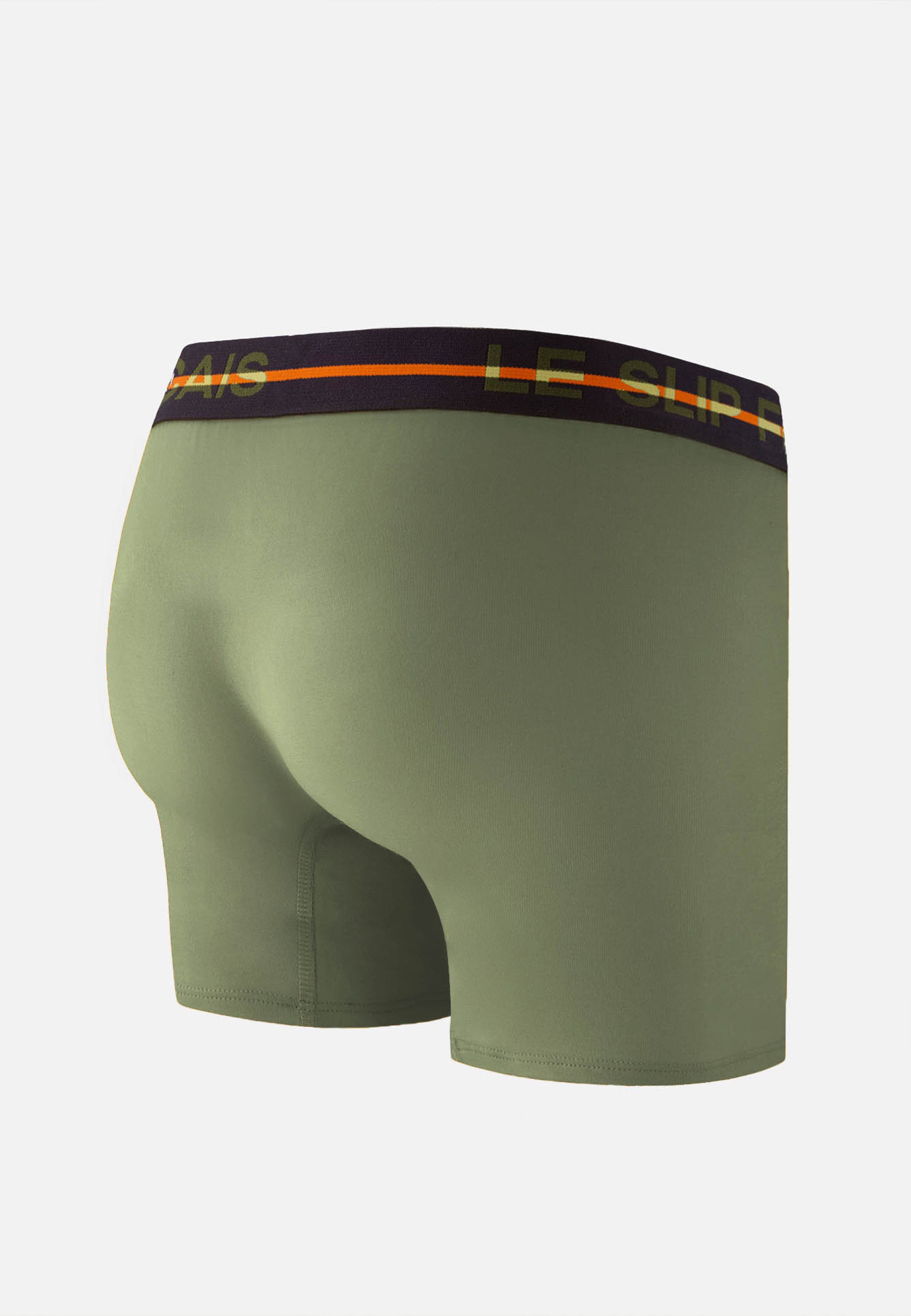Long green cotton boxer shorts - Redoutable Long Khaki Veronese