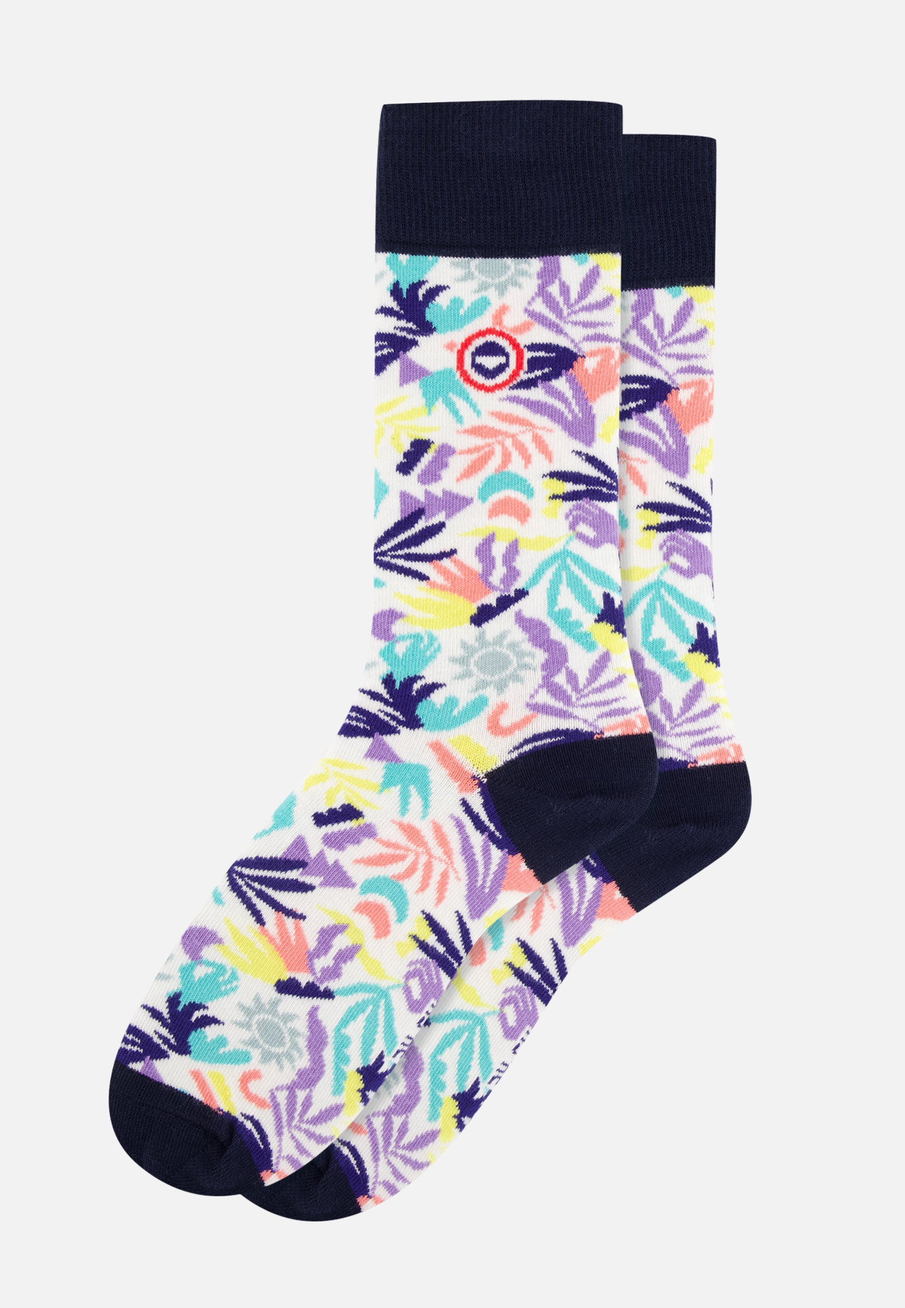 Unisex cotton mid-calf socks - Lucas Little Jungle Viola