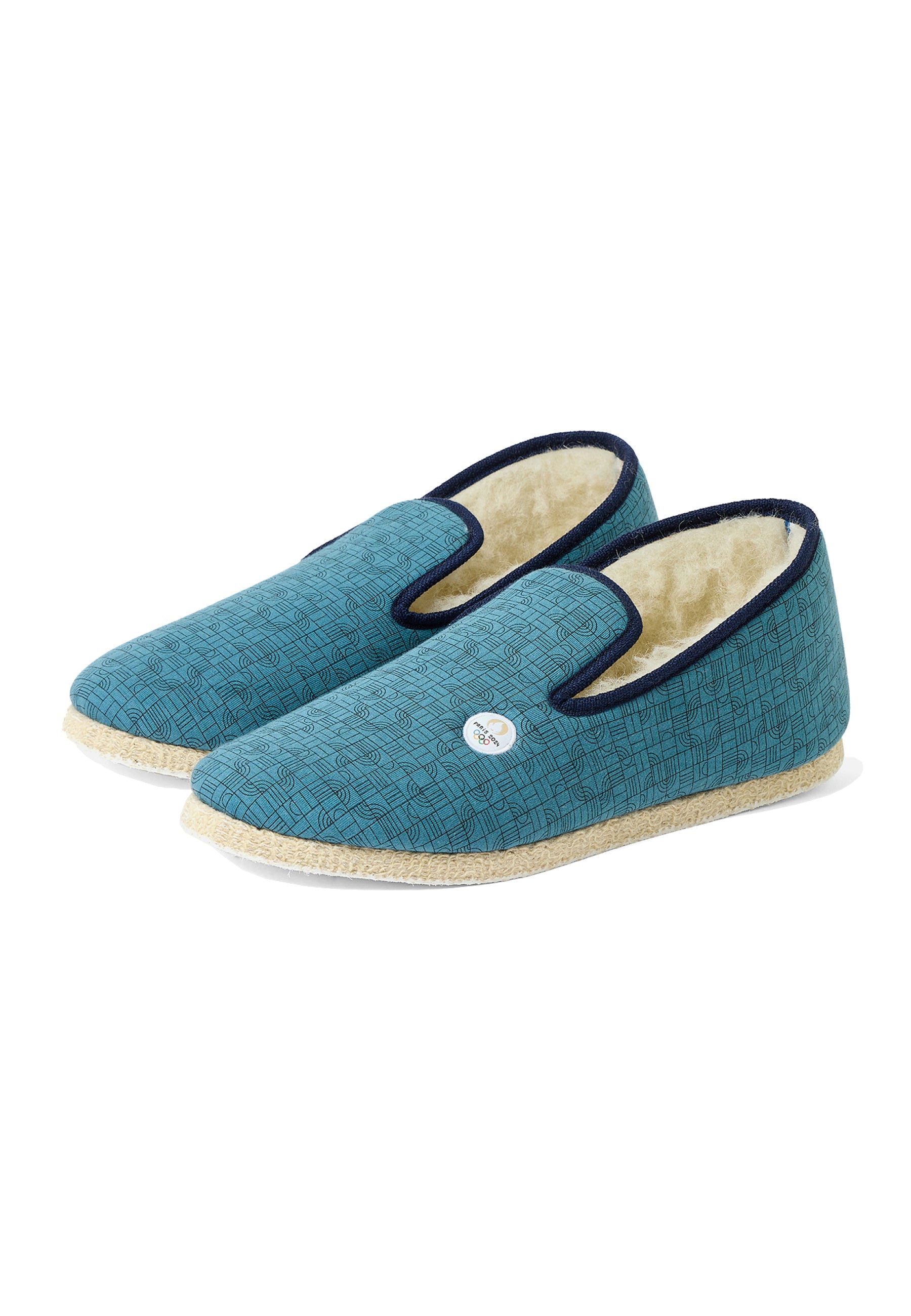 Chaussons d'intérieur en laine Charentaise imprimé Athlète – Le