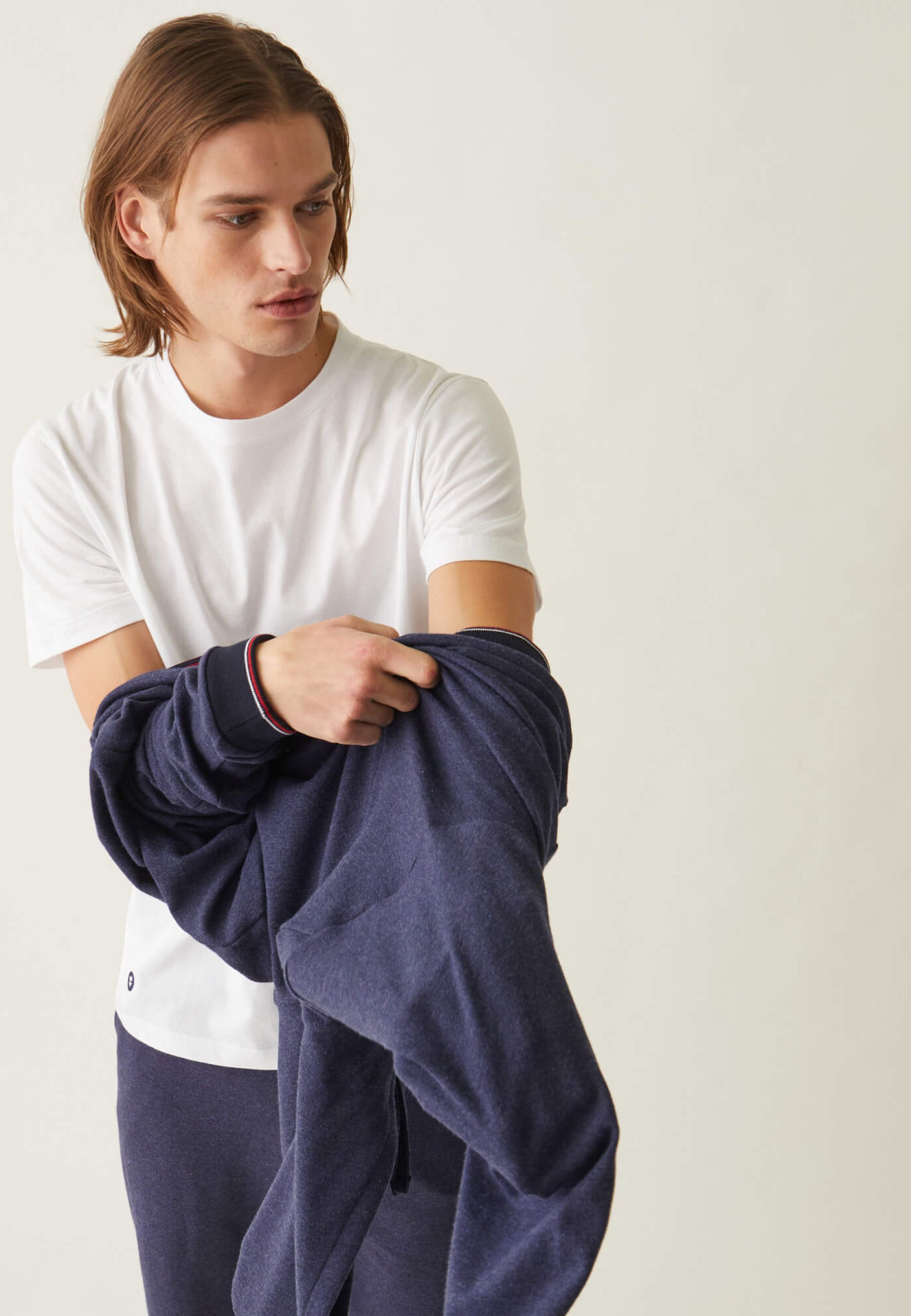 T-shirt col rond en coton - Jean Blanc