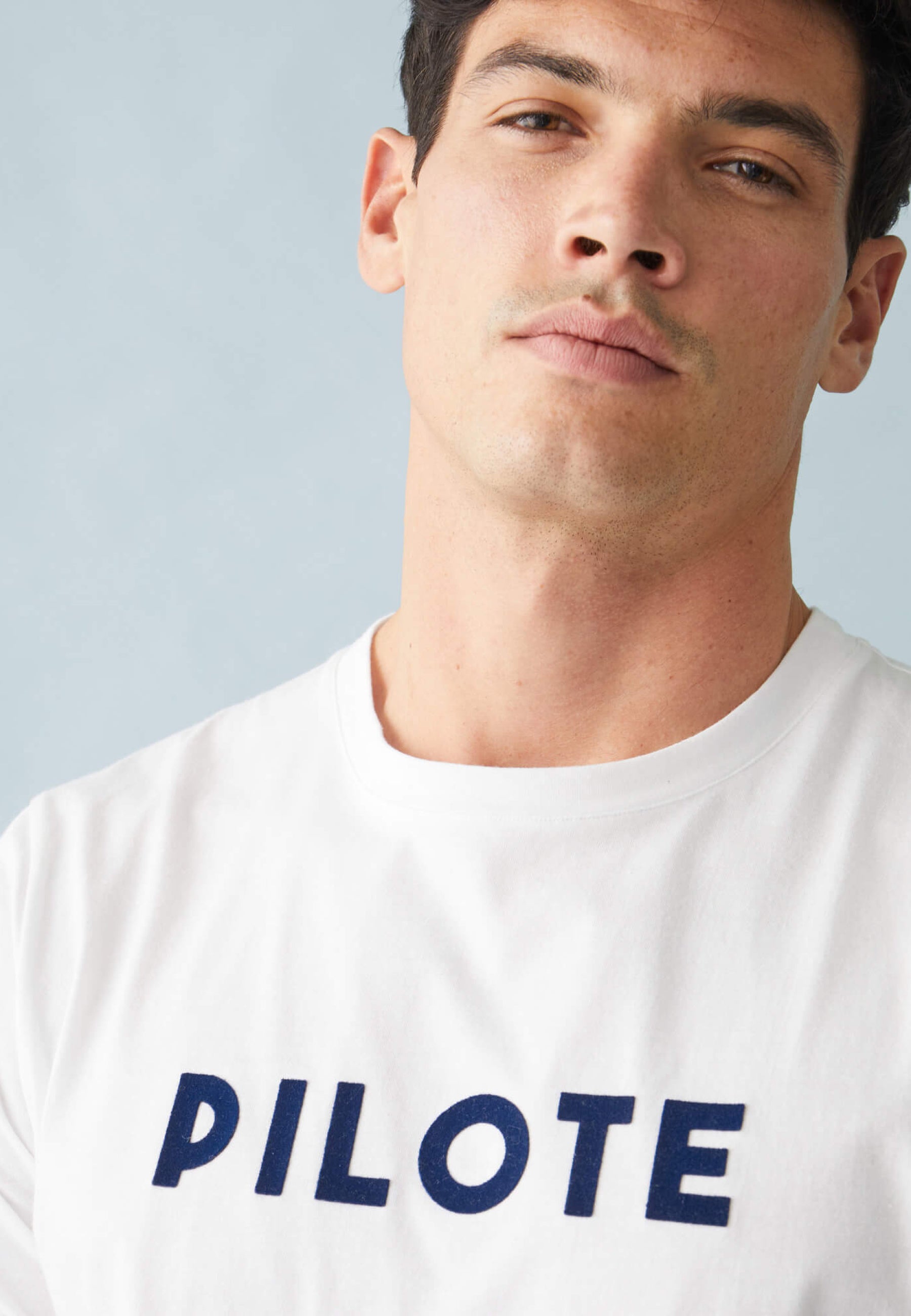 T-shirt col rond en coton - Jean-F Blanc