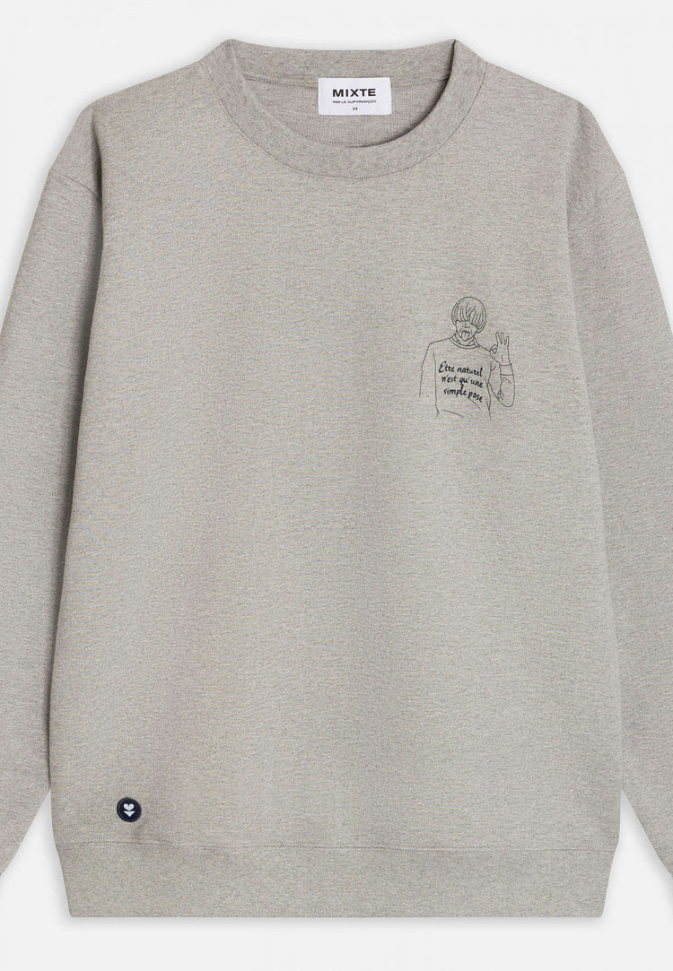 Round neck sweatshirt in organic fleece - Le Slip Français - 9