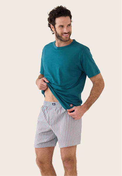 Short striped mattress pink cotton pyjama bottoms - Jacquot Striped Mattress Pink Cherry