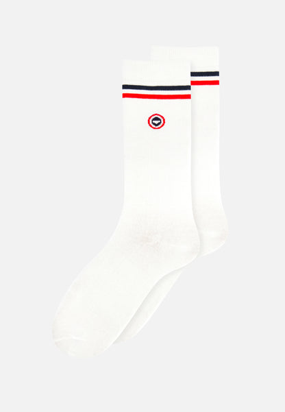 Chaussettes mi-hautes en coton - Lucas Drapeau Blanc