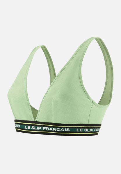 Soutien-gorge triangle vert en coton - Séduisante Vert Sauge