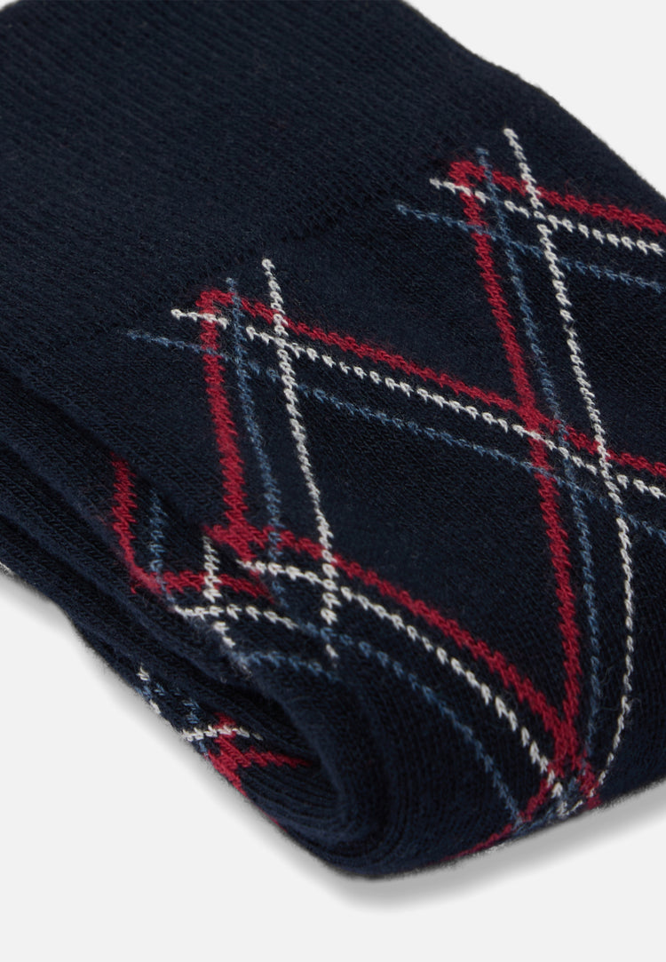 Coffret de chaussettes en coton - Coffret Lucas Tartan Marine et Drapeau Marine - Le Slip Français - 2