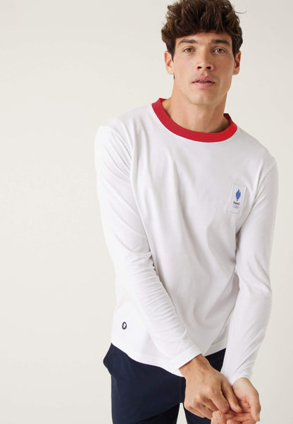 T-shirt manches longues en coton - Jeannot Blanc Equipe de France