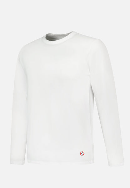 T-shirt homme blanc à manches longues en coton - Superbe Blanc