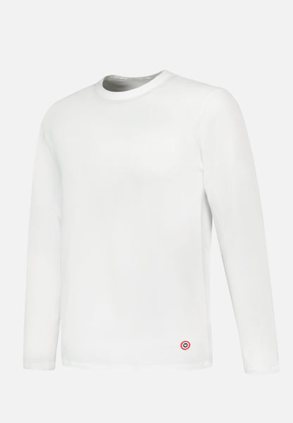 T-shirt homme blanc à manches longues en coton - Superbe Blanc