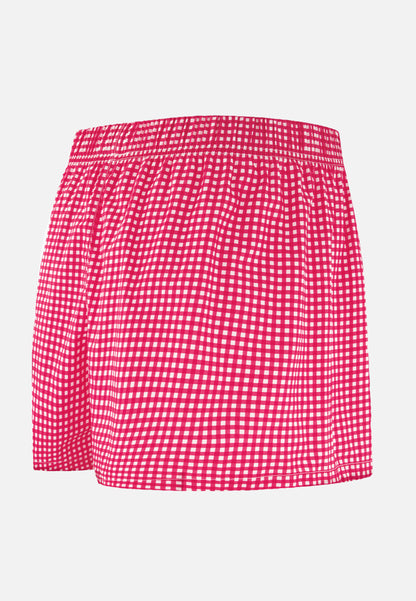 Caleçon à carreaux rose en coton - Jacques Vichy Rose Cerise