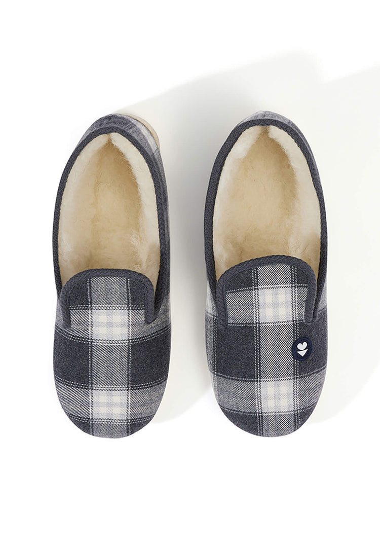 Gray Tartan Slippers - Le Slip Français - 2
