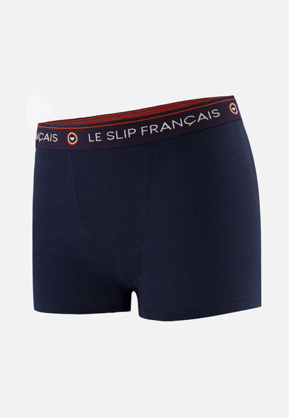 Culotte boxer femme marine en coton - Fougueuse Marine