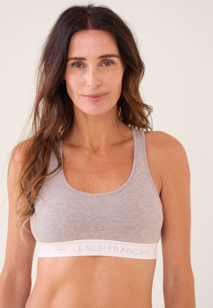 Women's gray cotton bra - Tapageuse Grise