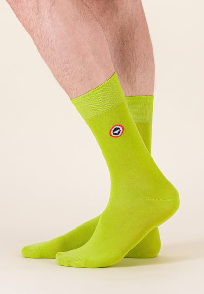 Lot de 7 chaussettes mi-hautes en coton - Chaussettes Pixel Verti Vert Forêt Jaune Anis Gris Anthracite Blanc Noir