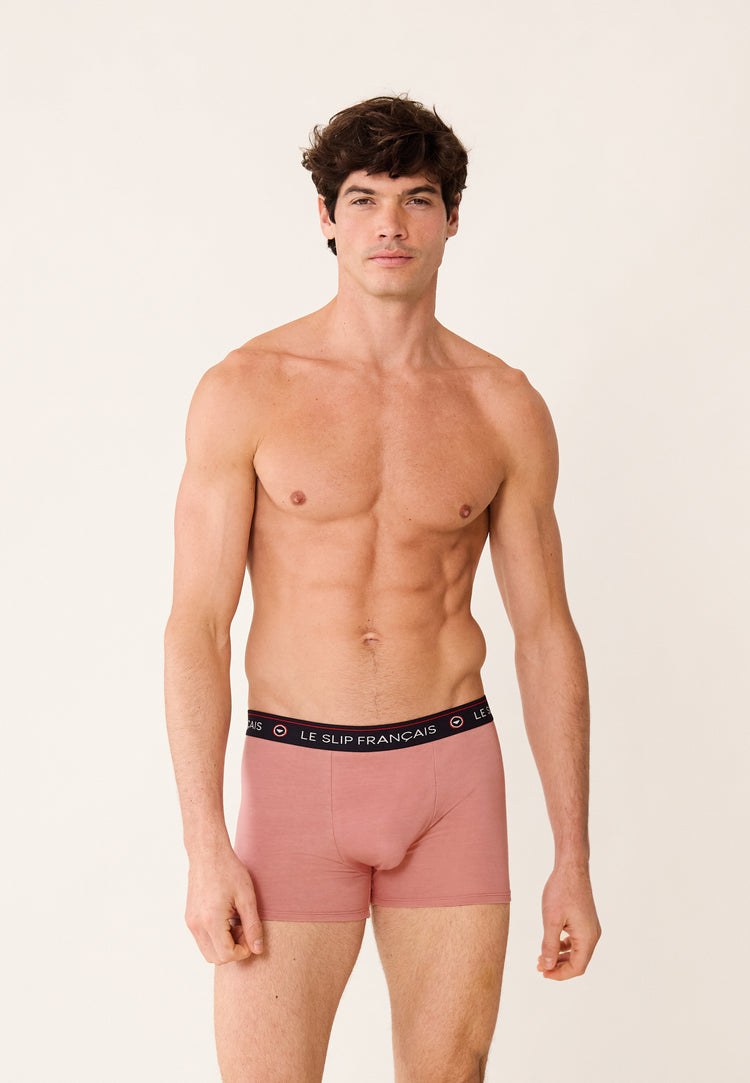 Pack Semainier Boxer Redoutable Marine Rose des Bois Blanc Argile Rouge Bleu Fluo Marius Corbusier Cami Bleu Fluo - Le Slip Français - 2