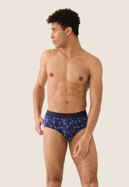 Slip en coton - Terrible Imprimé Gufi Acier Betterave