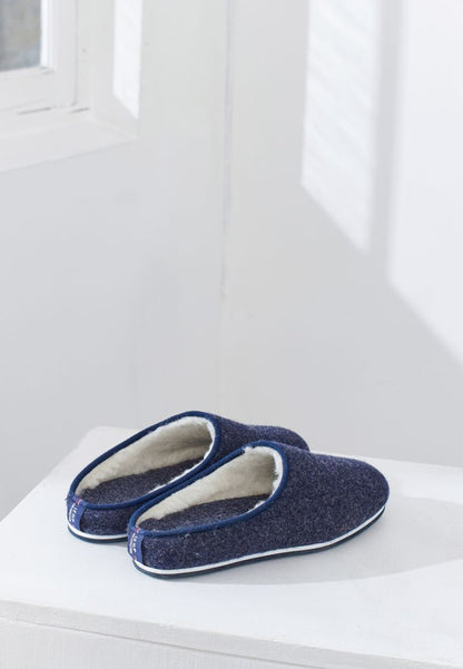 Chaussons d'intérieur en laine - Claude Marine