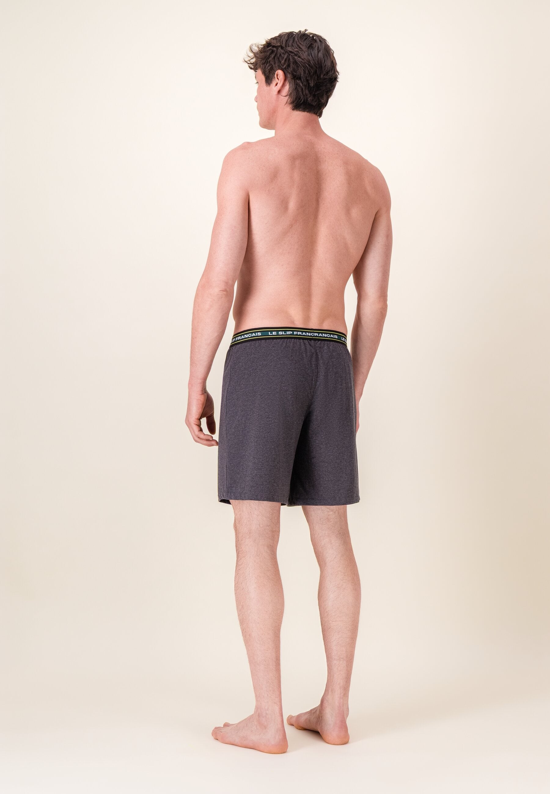 Bas de pyjama court gris en coton - Invincible Gris Anthracite