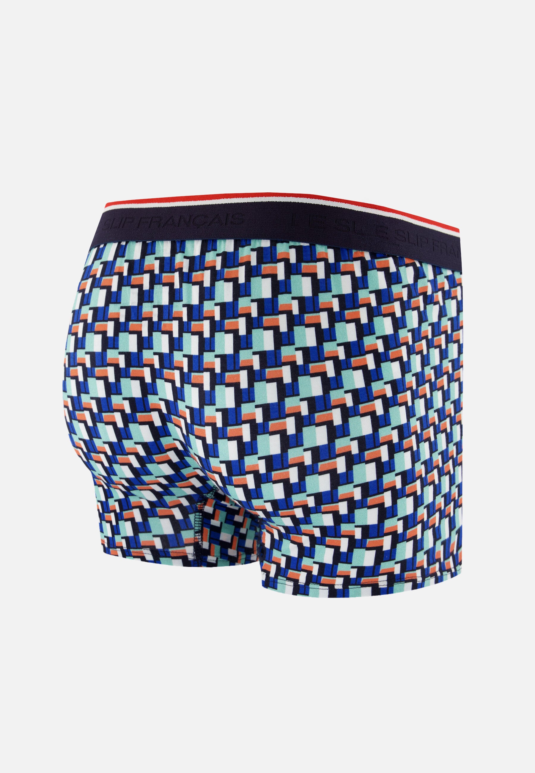 Green cotton boxer shorts with a Corbusier pattern - Marius Corbusier Azure Green