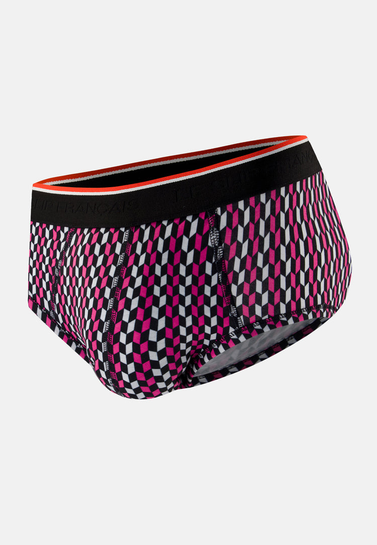 Slip imprimé fléchettes fuchsia en coton - Terrible Flechette Fuchsia - Le Slip Français - 1