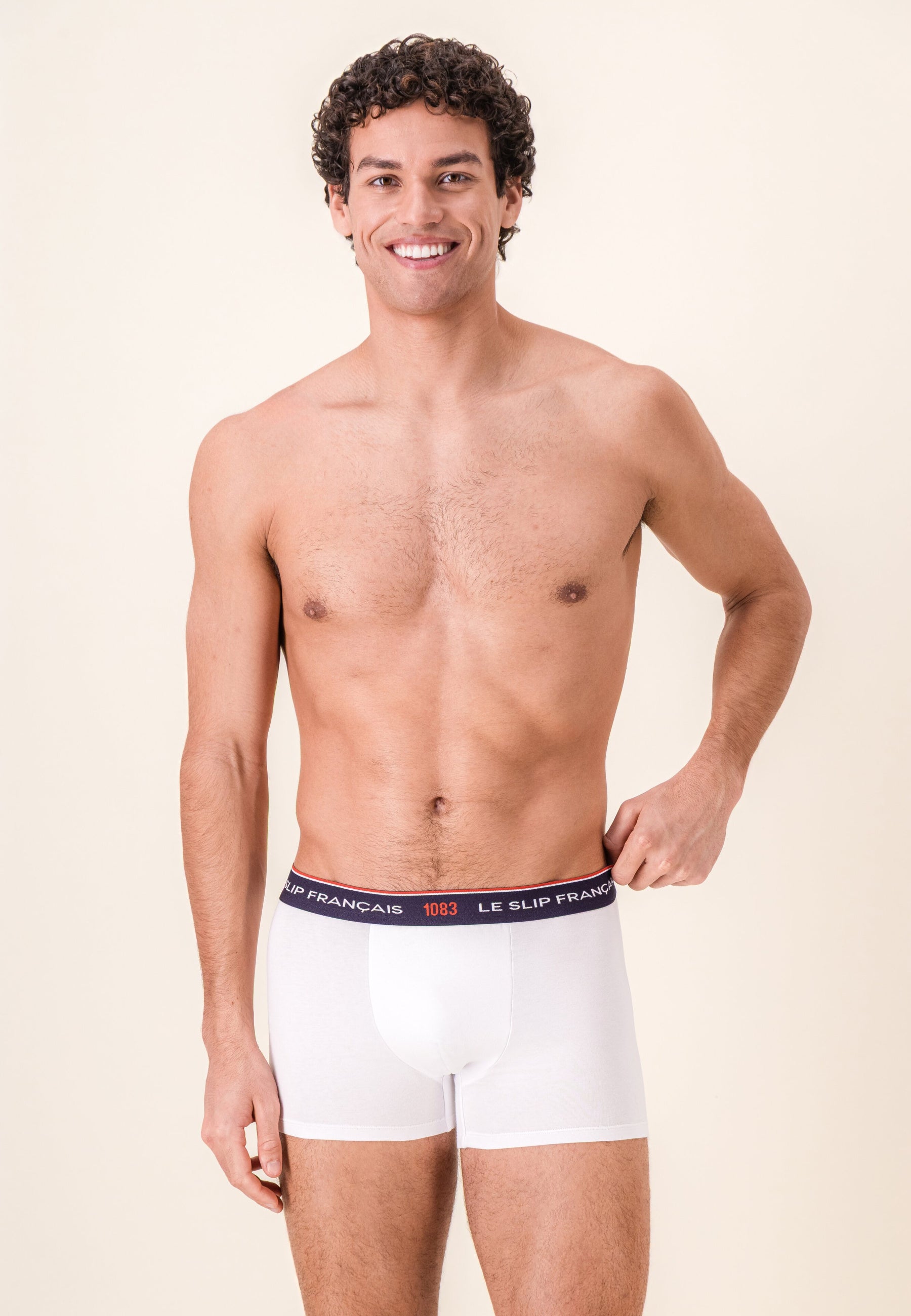 Lot de 3 boxers en coton bio - Boxers Marine Blanc Rouge - Collab 1083