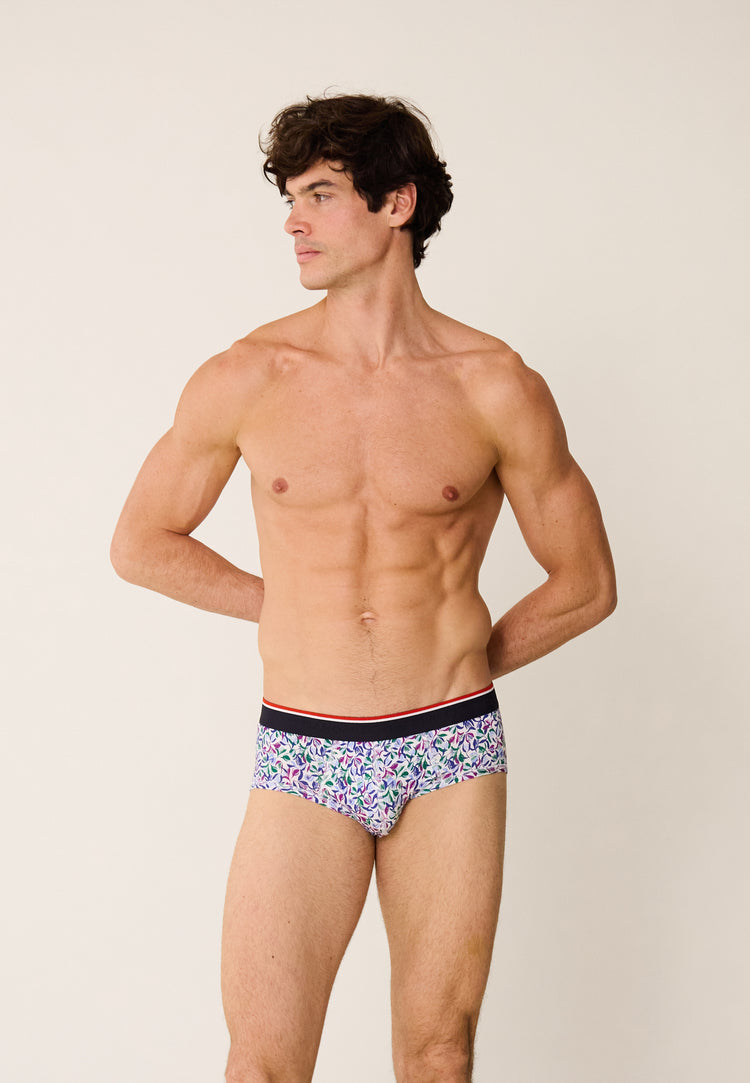 Lot de 7 slips en coton - Slips Marine Tulipe Purple Blanc Cami Tournesol Bleu Eblouissant Gavotte Purple Emeraude - Le Slip Français - 6