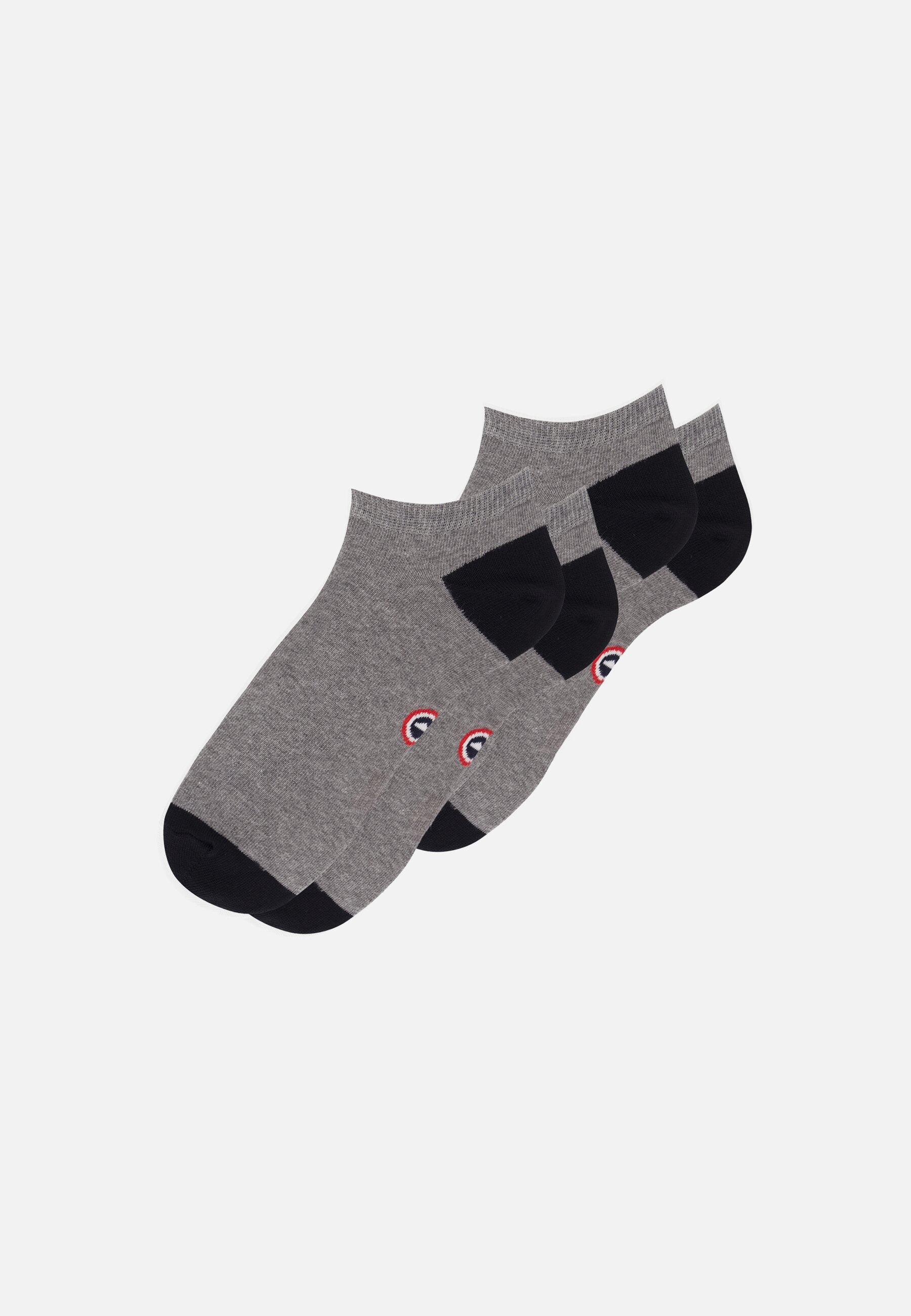 Lot de 2 socquettes en coton - Chaussettes Gris Anthracite Noir