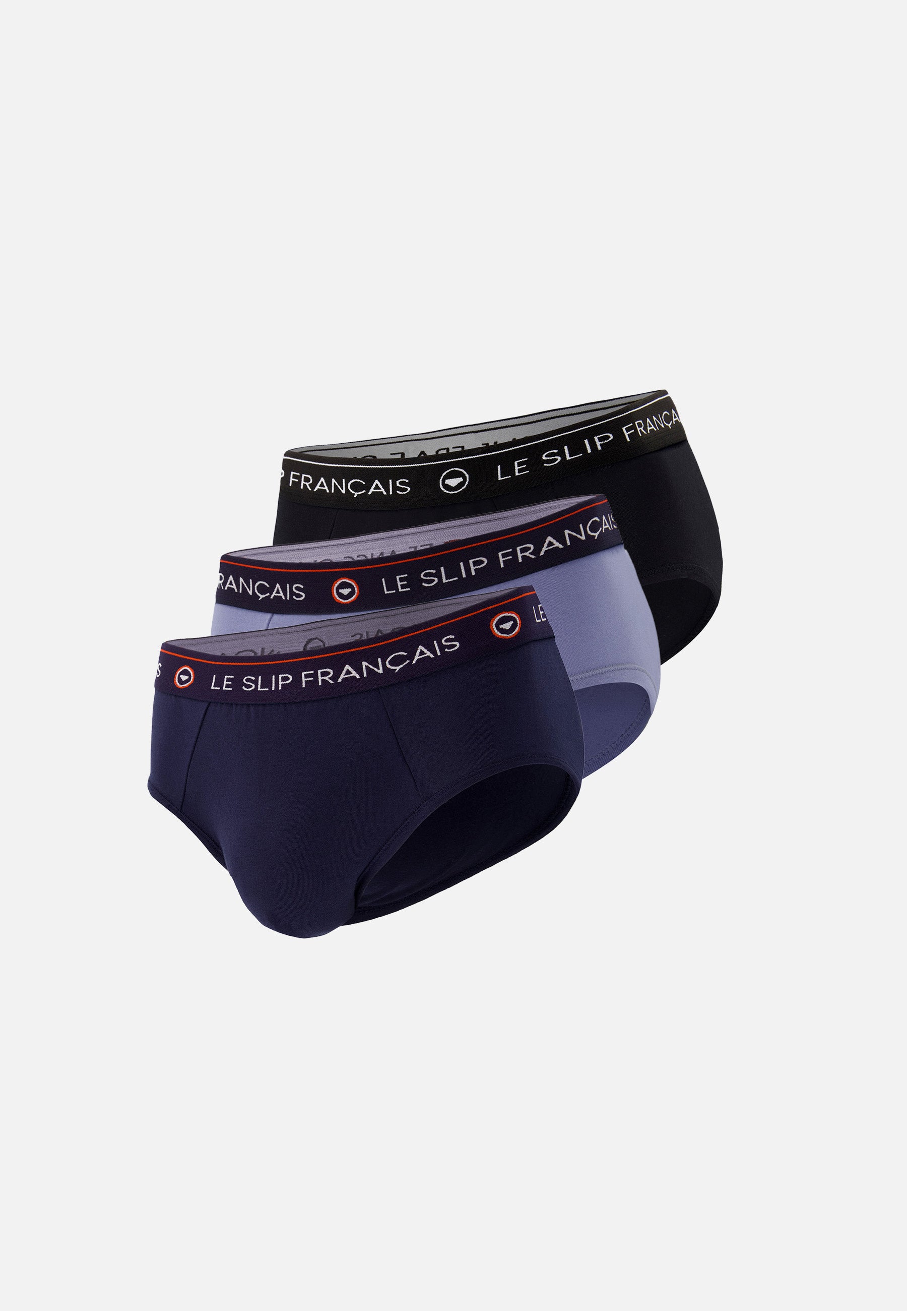 Lot de 3 slips en coton - Slips Bleu Marine Bleu  Noir