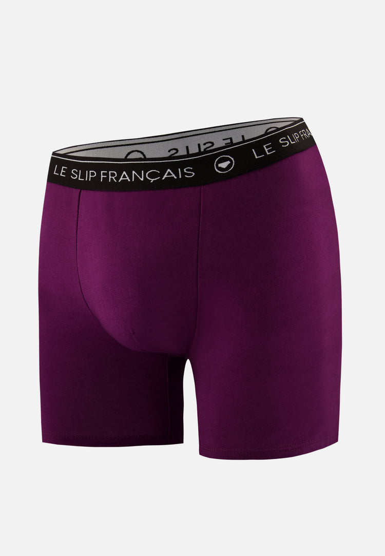Boxer long prune en coton - Redoutable Long Prune - Le Slip Français - 1