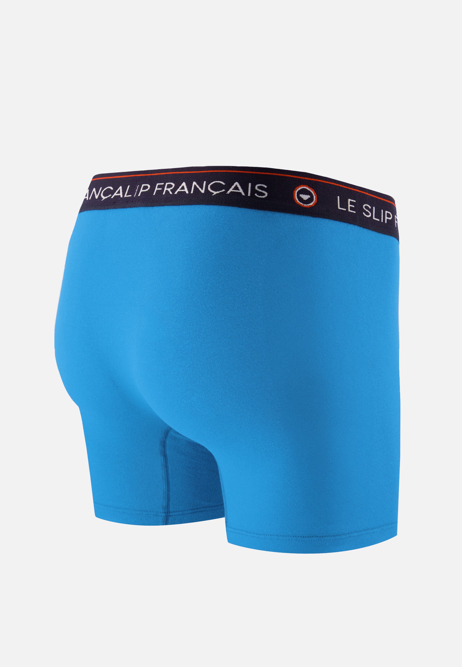 Boxer long en coton - Redoutable Long Bleu Fluo