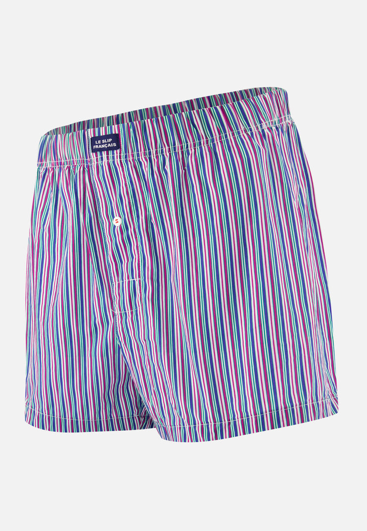 Jacques Rayures Matelas Purple Emeraude - Le Slip Français - 1