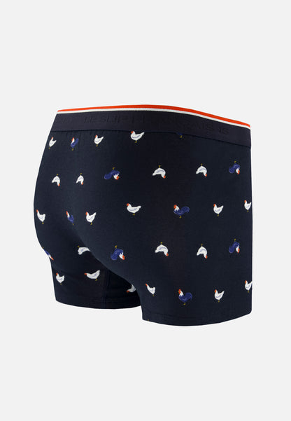 Boxer à motif coq marine en coton - Marius Coq Marine