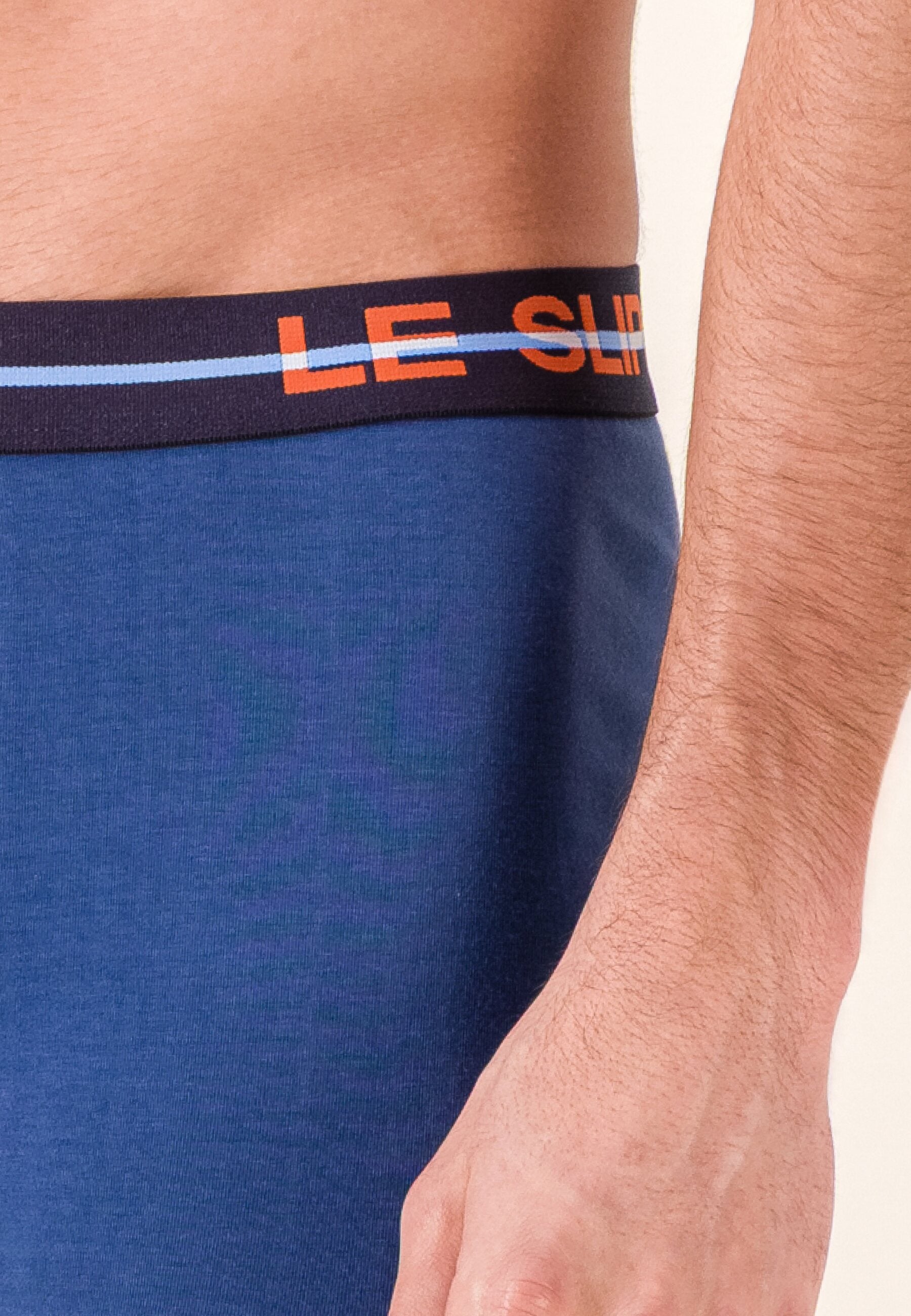 Boxer bleu en coton - Redoutable Bleu Acier