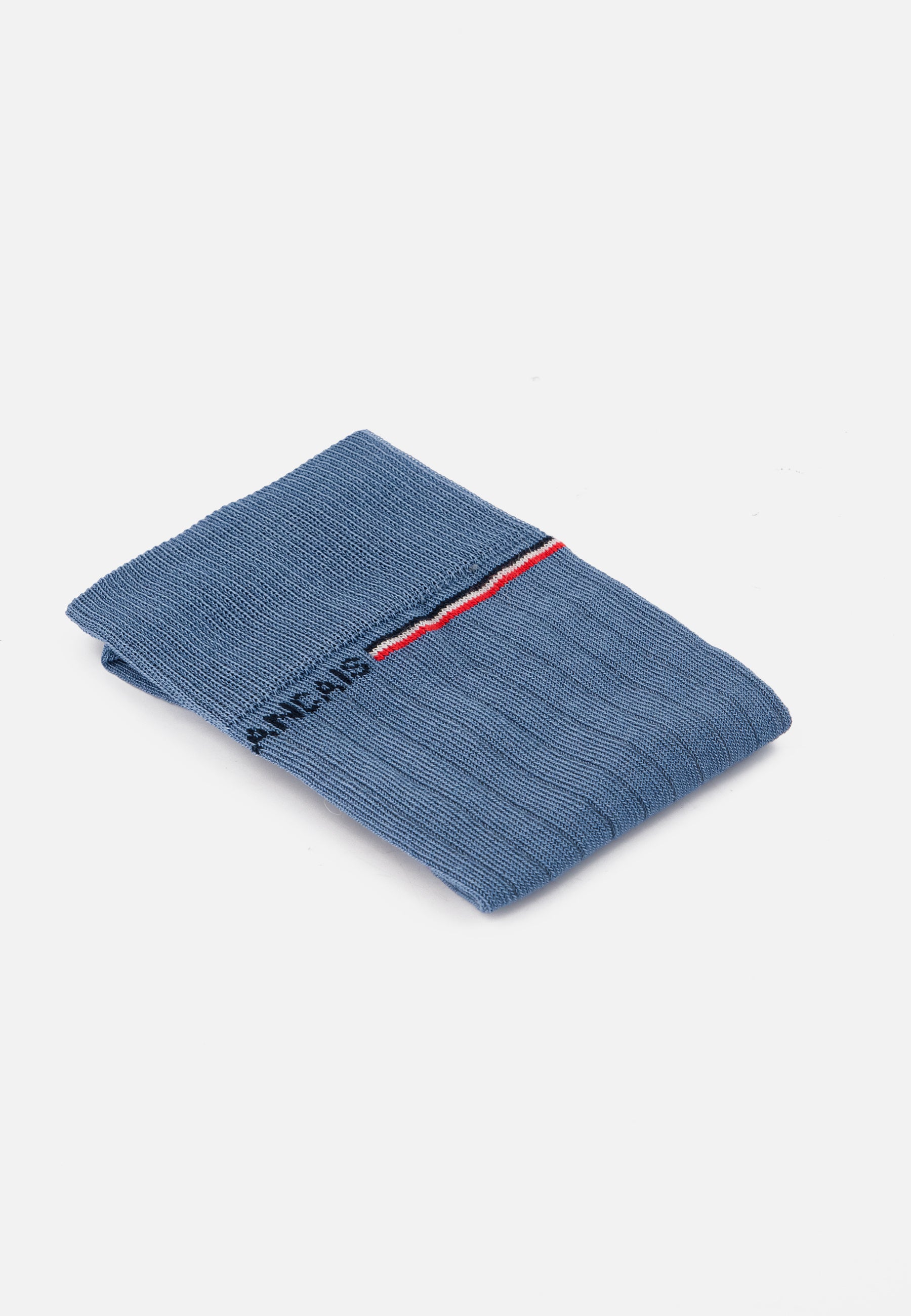 Chaussettes mi-hautes bleu en fil d'Écosse - Nessy Bleu Acier