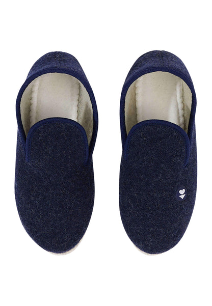 Chaussons d'intérieur en laine - Charentaises Marine