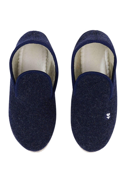 Chaussons d'intérieur en laine - Charentaises Marine
