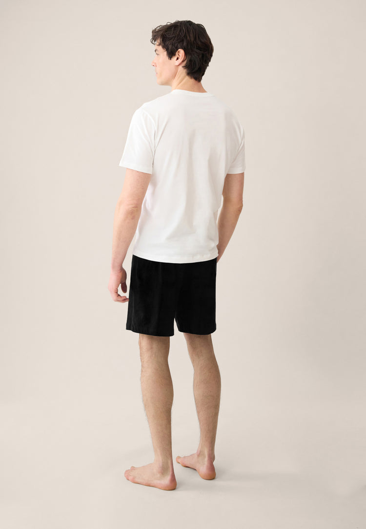 Ensemble pyjama haut blanc et short noir en coton - Pyjama haut manches courtes formidable Blanc et bas de pyjama court invinvible Noir - Le Slip Français - 2