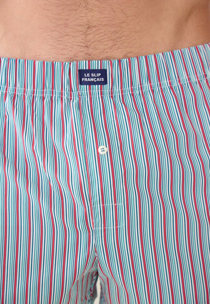 Caleçon matelas rose à rayures en coton - Jacques Rayure Matelas Rose Cerise