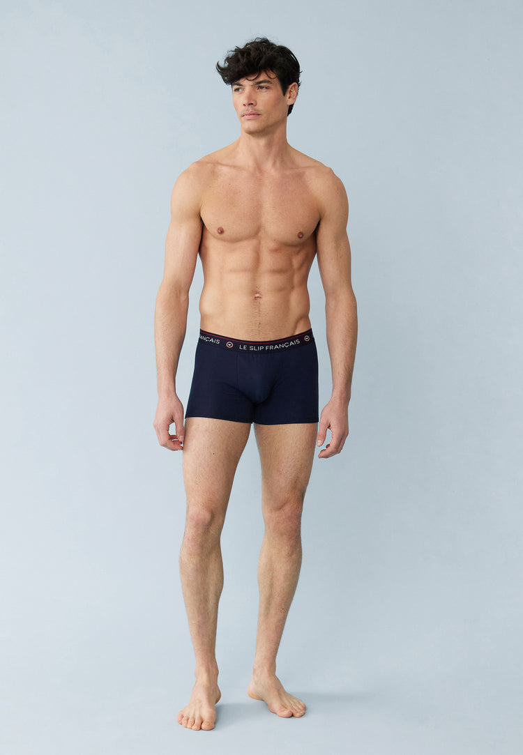 Pack 6 Redoutable Boxer Shorts Black White Navy Cherry Red Heather Gray Jean Blue - Le Slip Français - 9